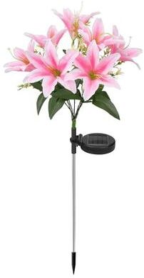 Uplift Picks Solar Lily Flower Garden Lights Create Waterproof Glow For Pathways Yards pink (7 Head warm)