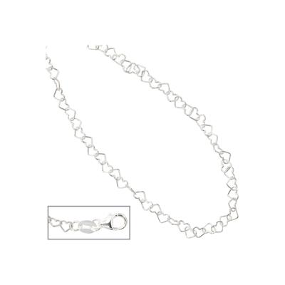 Collier JOBO "Herzchen", silber (silber 925), Halsketten, Damen, Silber 925 (Sterlingsilber), L: 35, Collier, 925 Silber 35 cm