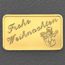 Goldbarren 2,5g Gravur "Weihnachten - Schneemann"