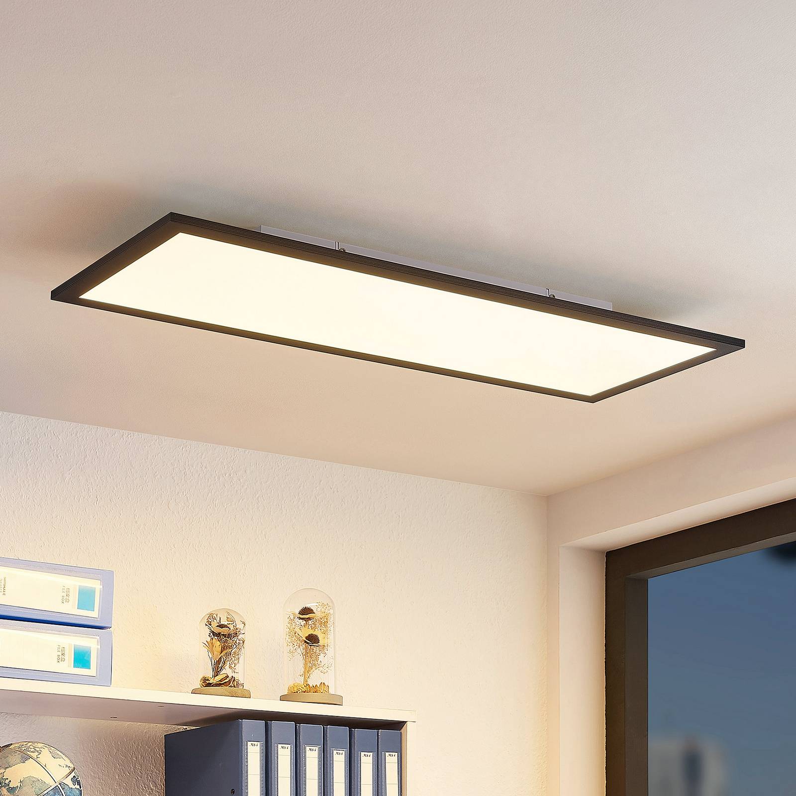 LED Panel Nelios Lindby, dimmable, Black, Kitchen, Aluminium, Modern, LED Panel