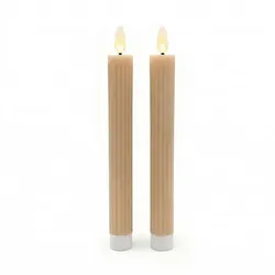 Relaxdays LED Stabkerzen 2er Set Hellbraun
