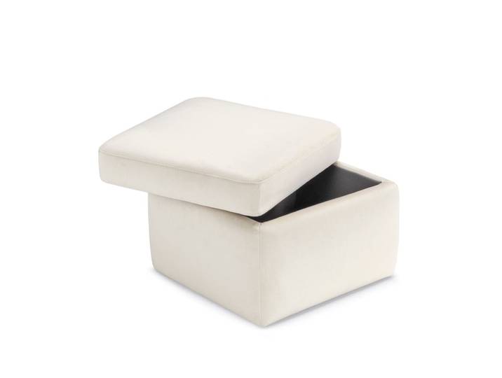 Pouf de rangement fabriqué en Italie en velours camel 55x45 cm