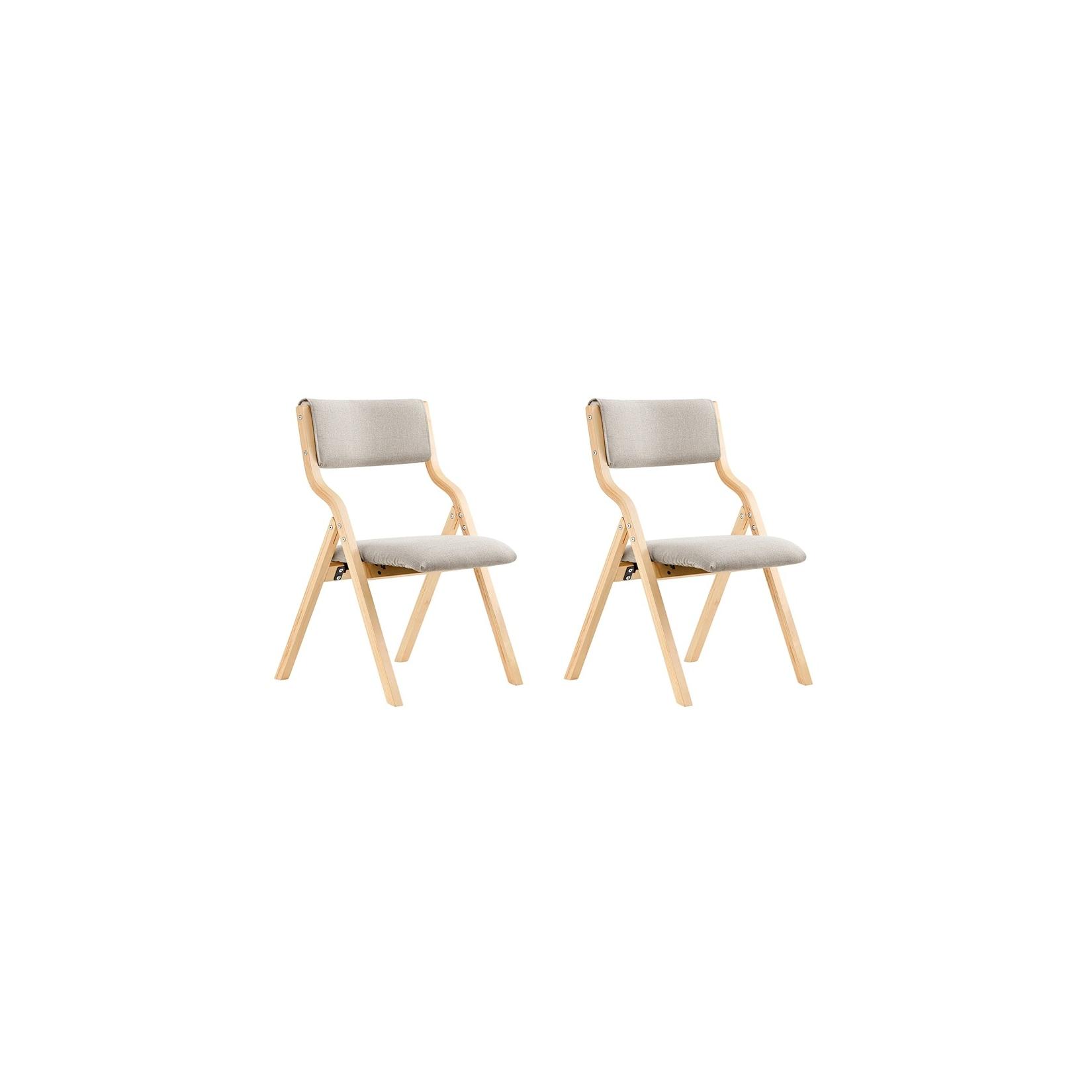 SoBuy 2 Klappstühle im 2er-Set Hellgrau 48x42x80cm Nordisch