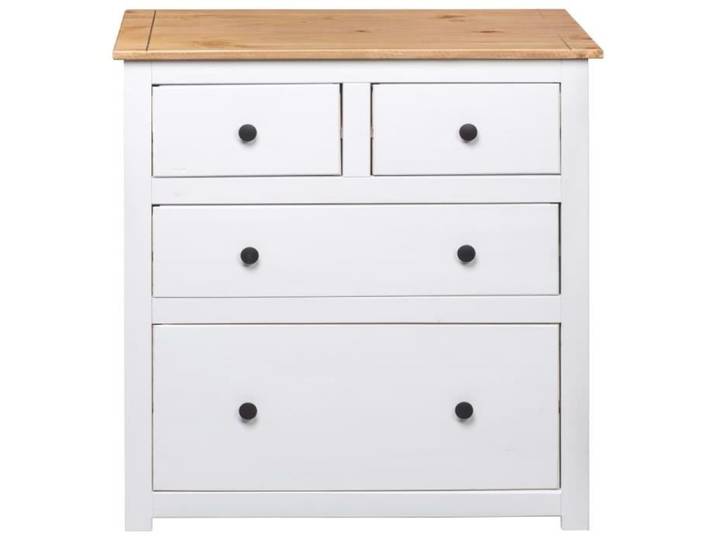 Buffet bas - VINGVO - SWT - Bois massif - Blanc - 4 portes - 4 tiroirs