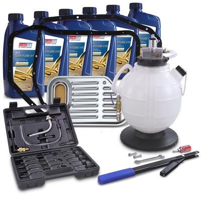 Bestprice Hydraulikfiltersatz + Getriebeöl-Befüllgerät + 6 L Getriebeöl [Hersteller-Nr. 40675514] für Skoda, VW, Audi