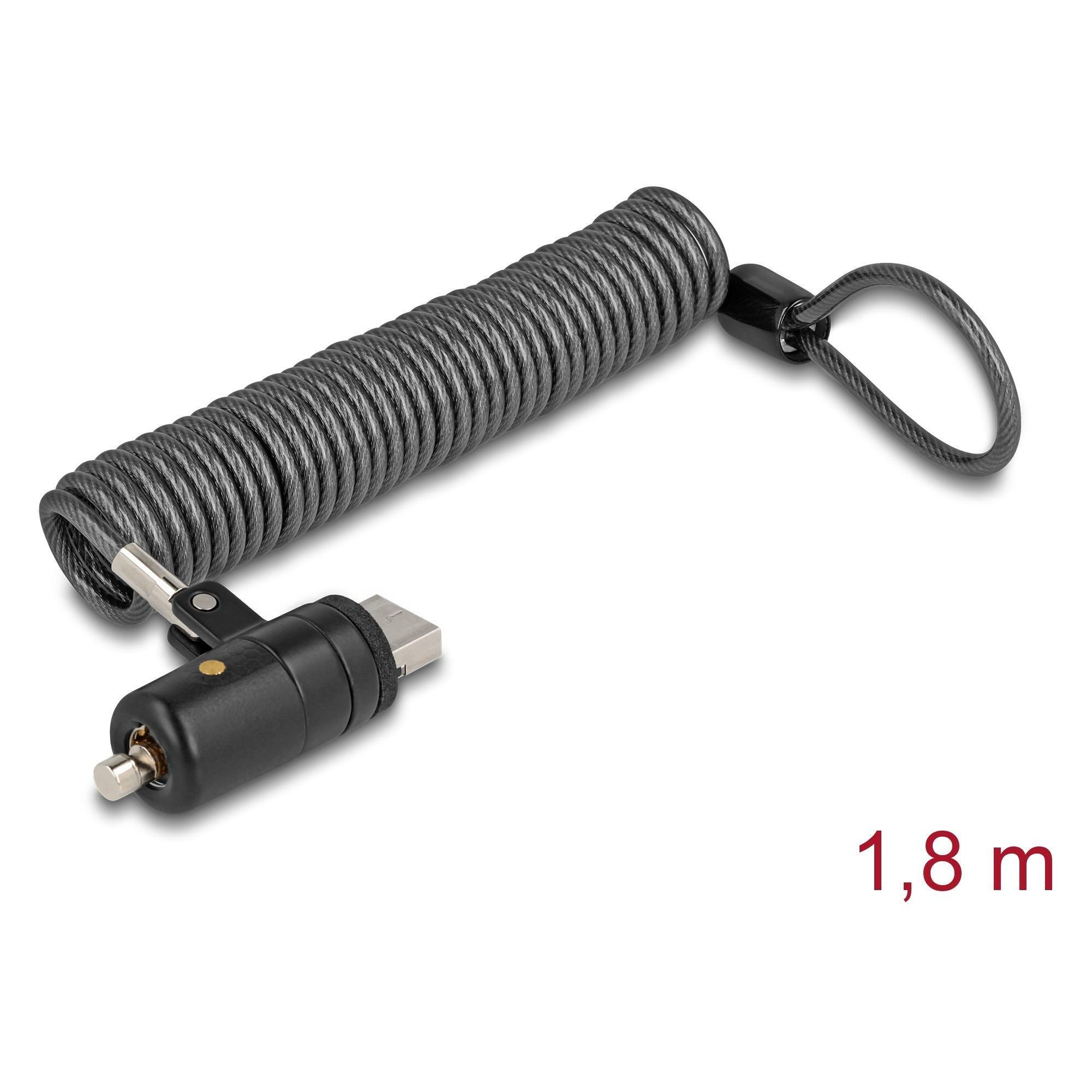 Navilock Delock Notebook Sicherungsspiralkabel für USB Typ-A Buchse mit Schlüssel (20917)