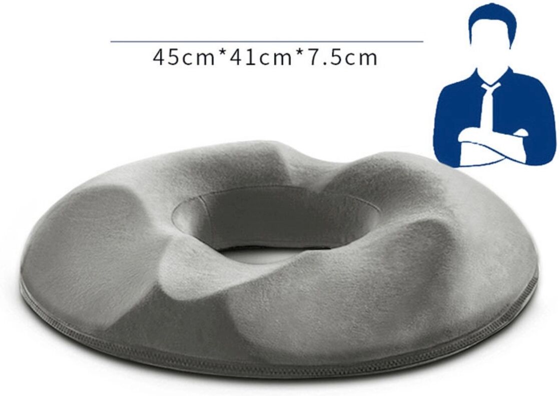 INF Druckentlastendes Sitzkissen Crystal Ultra-Soft – Herren Memory Foam ergonomisch 3D konturiertes Kissen für Büro- und Grau