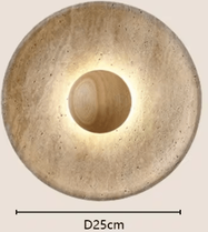 Inspire Curations Modern Natural Stone Wood LED Wall Sconce wood warm Light 3000k