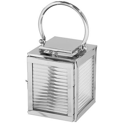 Kerzenlaterne FINK "MALAGA", silber (silberfarben), H:23cm Ø:18cm, Metall, Kerzenhalter, mit bruchsicherem Glas