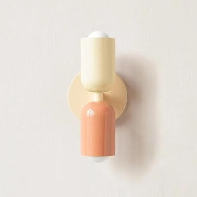 Uplifted Goods Nordic Industrial Geometric Sconce And Background Luminary l warm White