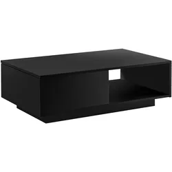 Helloshop26 - Couchtisch mit Schublade und Ablagefach 95 x 55 cm Platte 15 mm schwarz