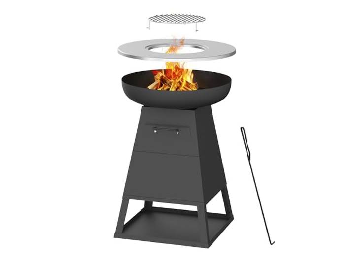 BALI OUTDOORS Braséro Houten plancha buiten-Haard buiten-Tuin