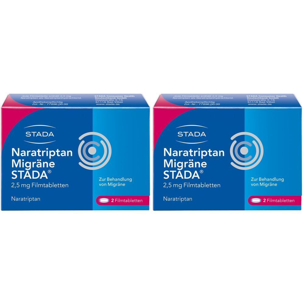 Naratriptan Migräne Stada 2,5 mg Filmtabletten Doppelpack 2x2 St
