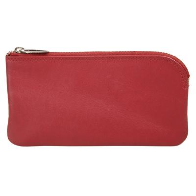 Schlüsseltasche BODENSCHATZ "BODENSCHATZ Damen echt Leder", Damen, rot, Leder, beschichtet, leicht glänzend, Kleinlederwaren, echt Leder