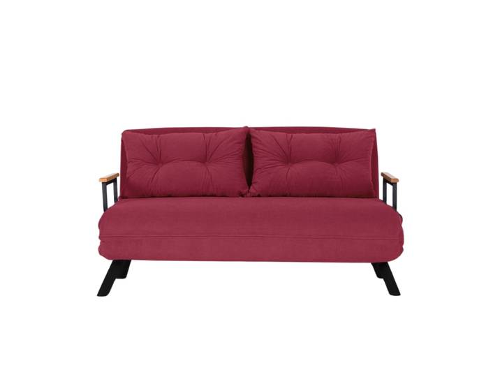 Canapé lit 2 places convertible l133 cm - bordeaux