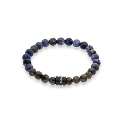 Armband S.OLIVER "Beads", blau (blau, blau), Armbänder, Jungen, 17cm, Materialmix, Armband, mit Achat, Sodalith oder Jaspis