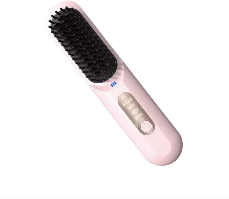 INF Brosse Lissante Sans Fil Portable : Coiffure Sans Fil pour Maison & Voyage Rose