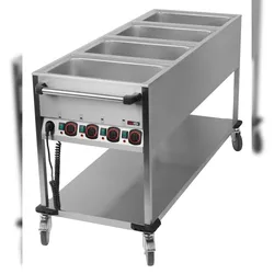 RedFox Bain-Marie mobiler Warmhalter Wasserbad Speisenwärmer 4xGN1/1 650x1700x900mm