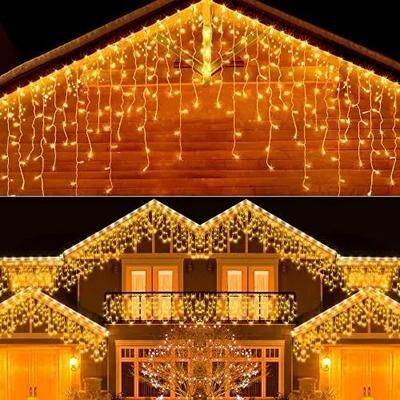 Uplift Picks Brilliant 20M Outdoor Icicle Lights For Stunning Christmas House Displays Anywhere warm White 43.2w(20m) us Plug