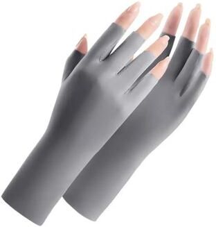 Uplifted Goods UV Protection Gloves For Nail Art Gel Lamp Use And Hand Protection grey