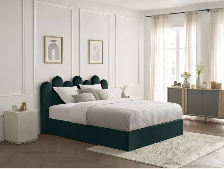 Lit coffre BADJA velours 140x190