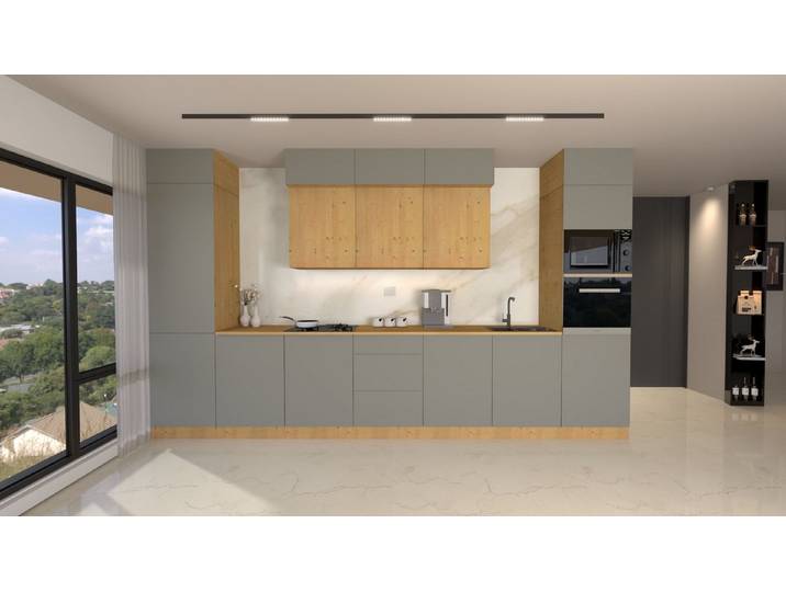 ROYAL24_MARKT Küchenzeile Nexa Küchenzeile KÜ-LN-004 – 420 cm – Modernes Küchensystem, (Komplett Set), Feinste Qualität - Modern - Zeitlos