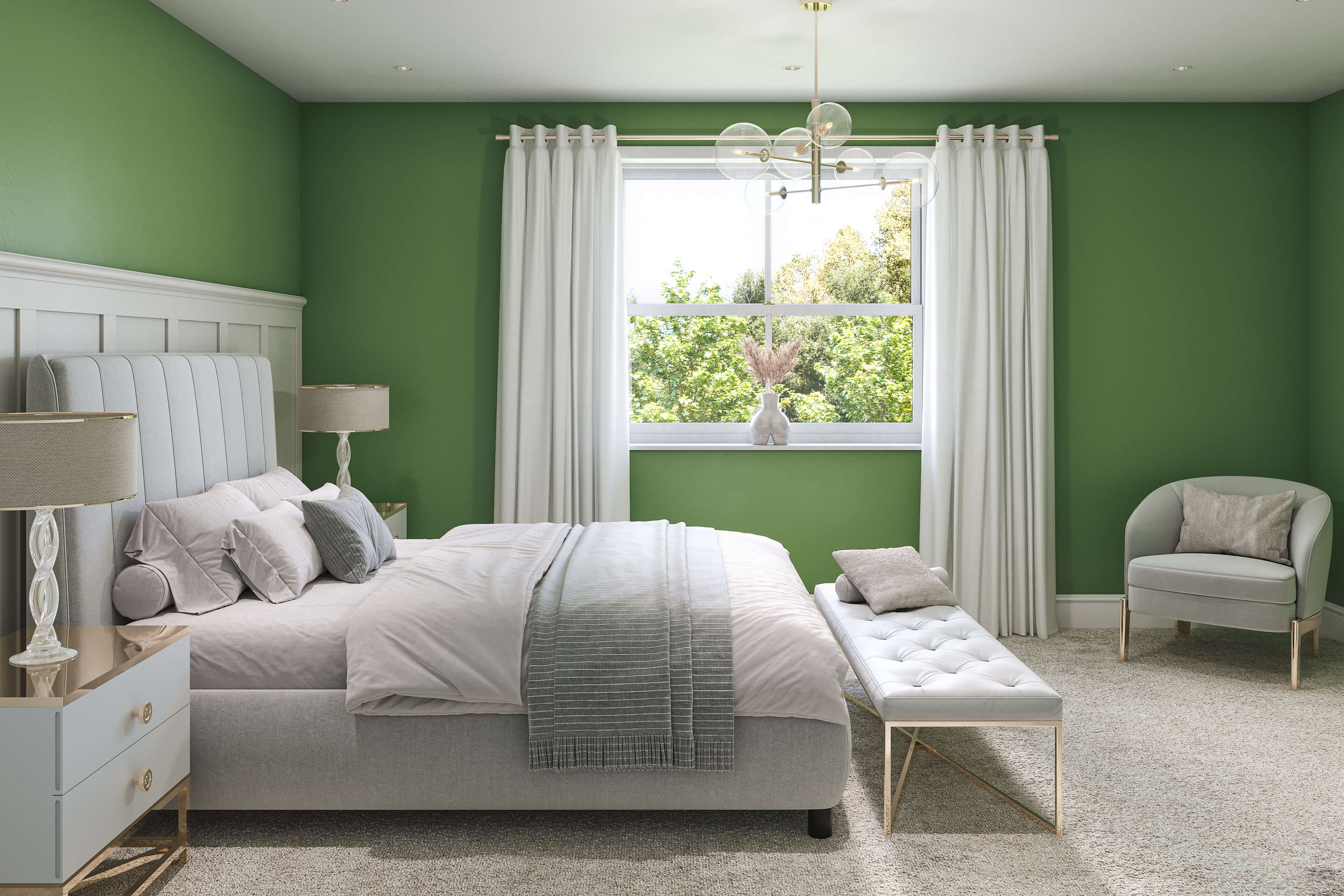 Hemway Wall Paint   Caterpillar Green   Matt Emulsion Interior   Acrylic   Latex - Caterpillar Green - 2.5L