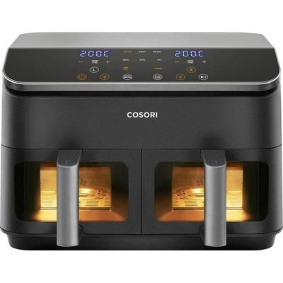 Cosori Doppel-Heißluftfritteuse CAF-R901-AEU Heißluft-Fritteuse 1.75kW Schwarz, Silber
