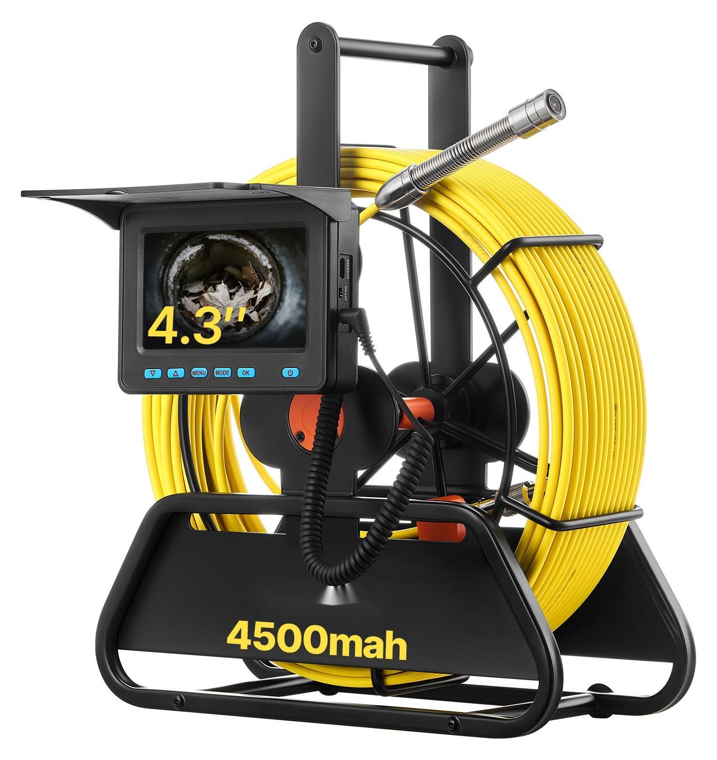 Kanalkamera Rohrinspektionskamera - 50 m Kabel - IP68 Wasserdicht - 6 Einstellbare LEDs - 4500 mAh Akku - 16 GB Speicherkarte - Für Abwasserrohre Und Leitungen