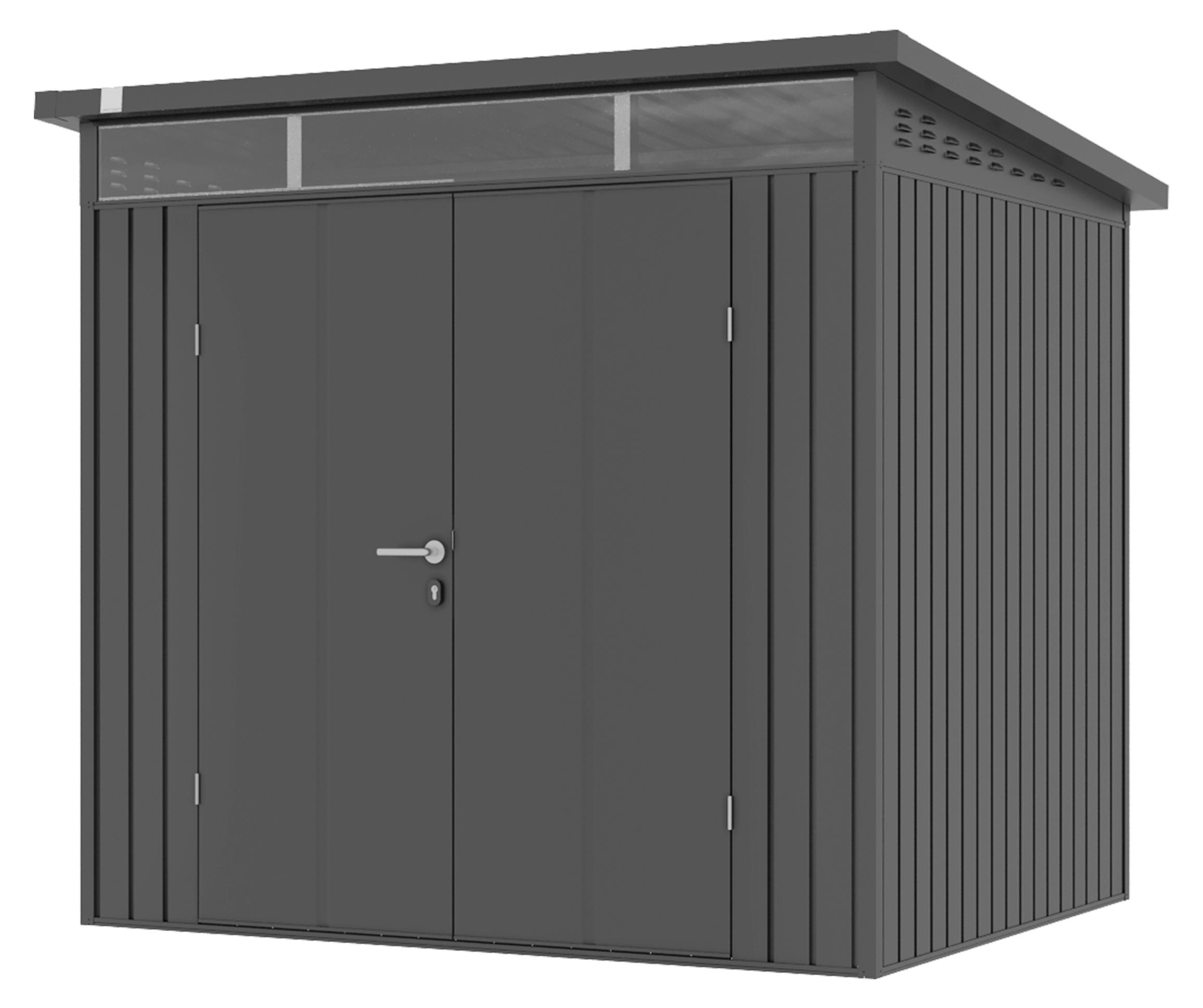 GFP Primeyard Gerätehaus Metall Gartenhaus 210x180x205 cm Geräteschuppen Pultdach anthrazit