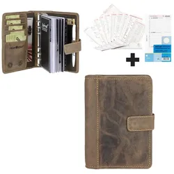 Greenburry Terminplaner Leder A6 (14x19cm) Terminkalender Organizer braun inkl Kalender