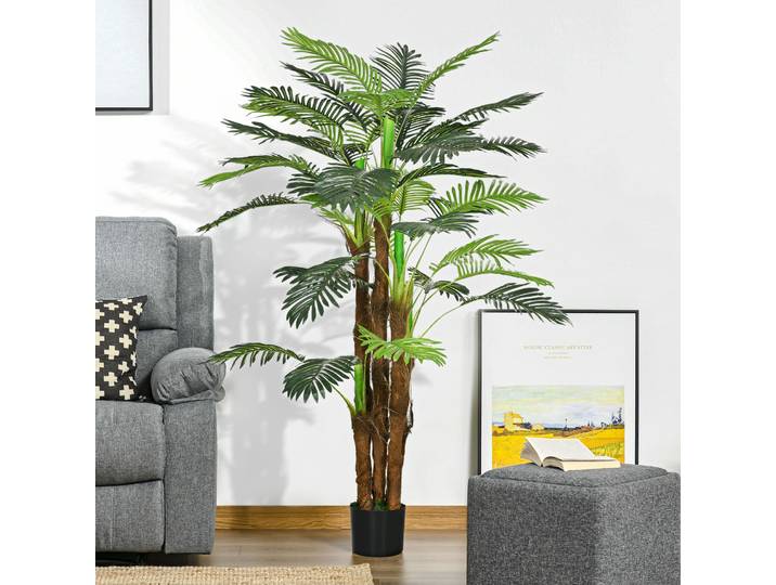 HOMCOM Palmier Artificiel 1,6m Réalisme Pot Inclus