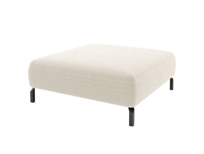 Polsterhocker 46cm Weiß Feincordstoff Feena: Weiß