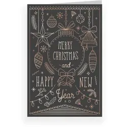 Weihnachtskarte: Art Deco mit Foto in Grau