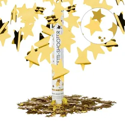 Relaxdays 10x Partypopper Gold 40 cm Sterne Gold