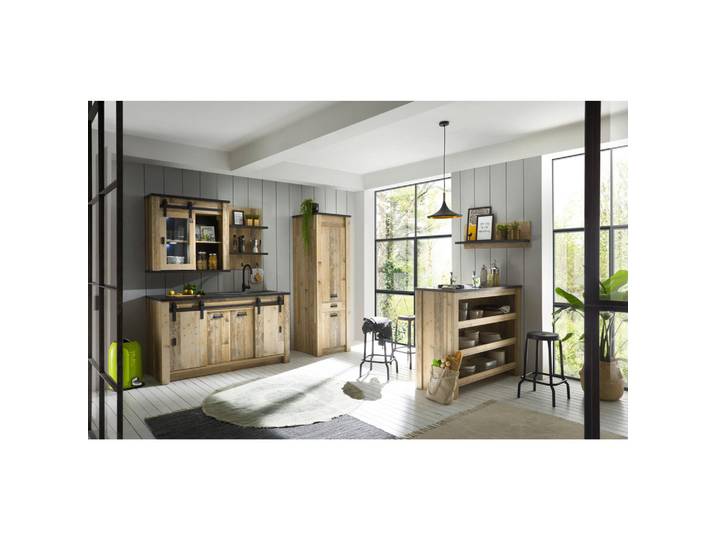Mid.you Küchenleerblock Sherwood, Anthrazit, Natur, 1 Schublade(n) Schubladen, einzeln stellbar, nur wie online abgebildet bestellbar, 353 cm, Küchen, Küchenzeilen & Küchenblöcke, Küchenzeilen ohne Geräte