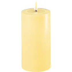 Deluxe Homeart LED Stumpenkerze Real Flame hellgelb, Ø7.5 x H15cm, hellgelb