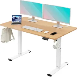 Neuer Schreibtisch Triadyn WorkBase 1206 Elektrische Höhenverstellung Griffe 120x60cm Hell-Eiche
