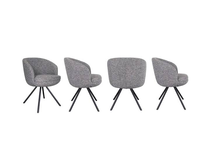 Lot de 4 fauteuils rembourrés couleur anthracite