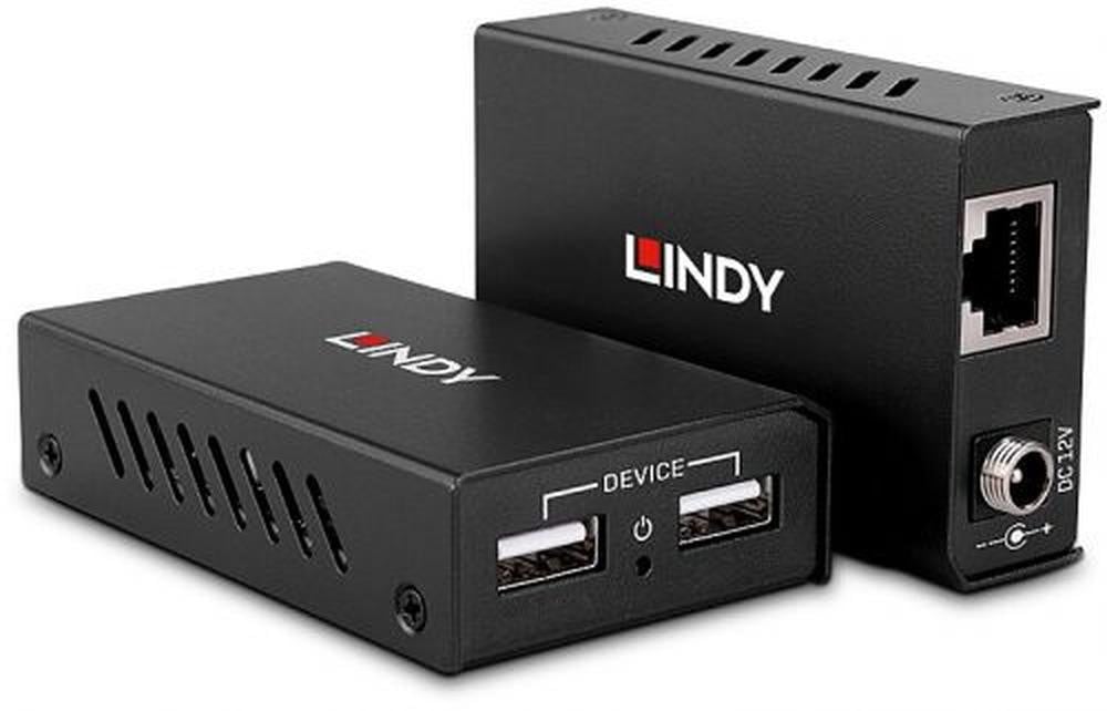 Lindy USB 2.0 Extender met 2 poorten, Cat.6, 100 meter