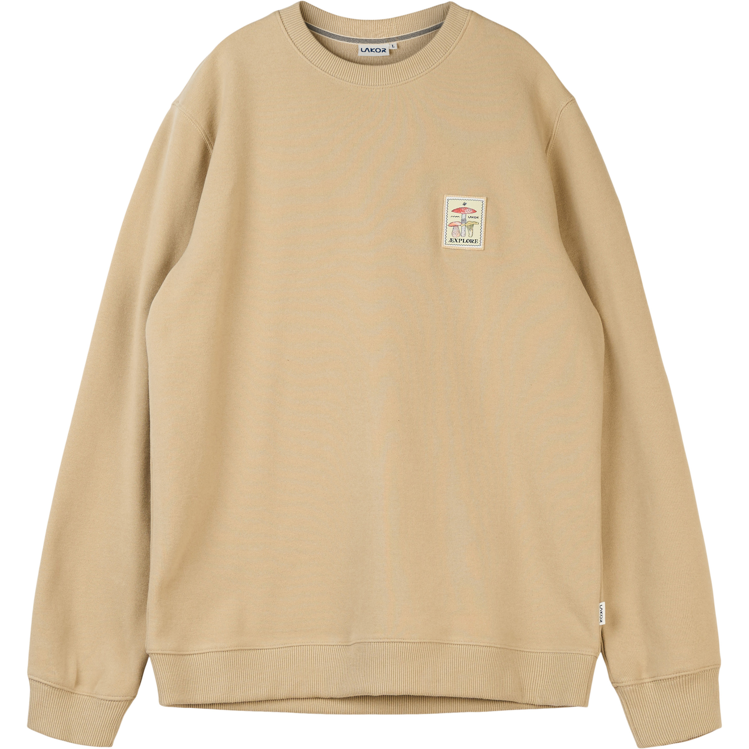 Lakor Mushroom Trio Crew Herren Pullover beige Größe M Lifestyle Hautfreundlich