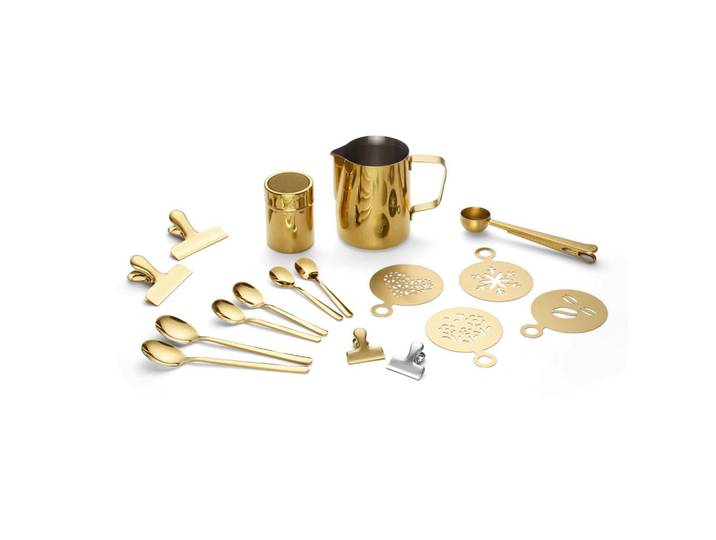 Kaffeeset Cosme in Goldfarben, 23-teilig