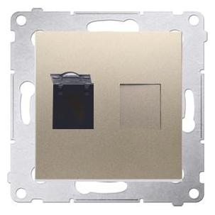 Kontakt Kontaktas su Simonu Lizdas kompiuteriu SIMON54 atskirus RJ45 kat.6 su aukso ir D61.01/44 diafragma (UTP, CAT6) (D61.01/44)