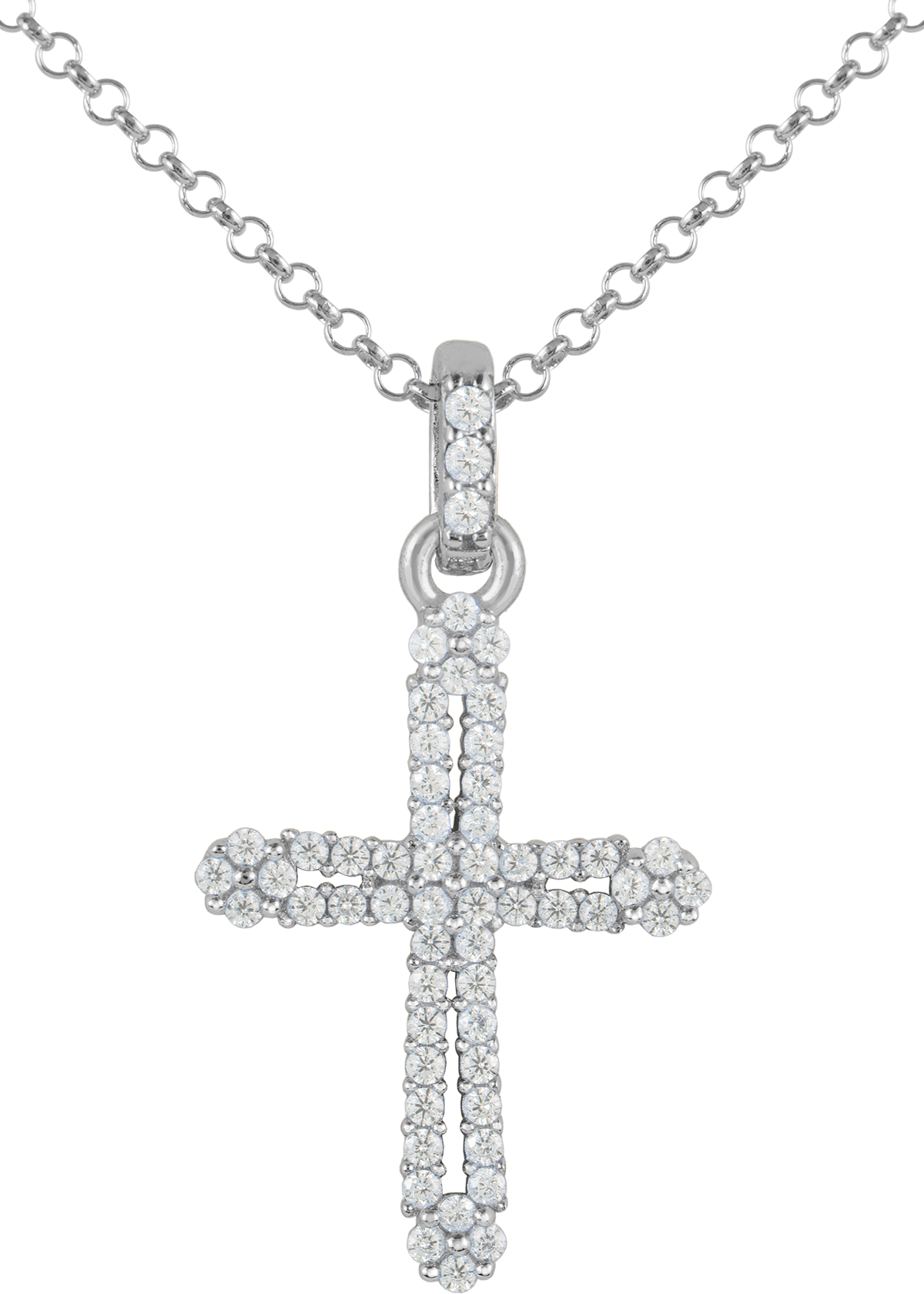 Jacques Lemans Kette Kreuz Sterlingsilber mit Zirkonia