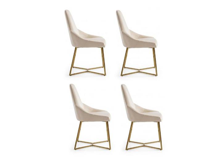 JVmoebel Essgruppe Stuhl Set 4x Stühle Beige Moderner Still Praktisch Schick Funktional, Made in Europa