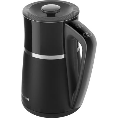 HYUNDAI Wasserkocher "HYUVK309", schwarz, B:26,2cm H:21,6cm T:15,5cm, Wasserkocher, elektronische Temperaturregelung, Thermoskannen-Effekt
