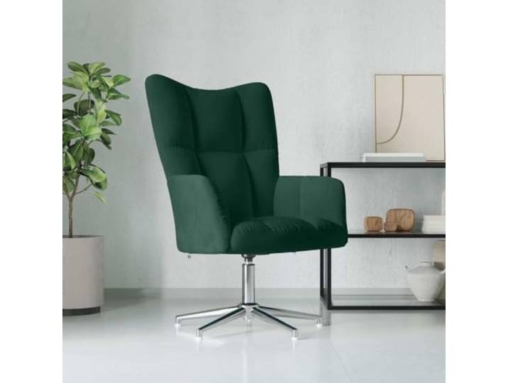 WHOPBXGAD Samt 360 Grad Drehbar Modisc Grün Relaxsessel Dunkelgrün Samt, 360 Grad drehbarer Polstersessel mit Samtbezug, moderner Sessel für Wohnzimmer und Schlafzimmer