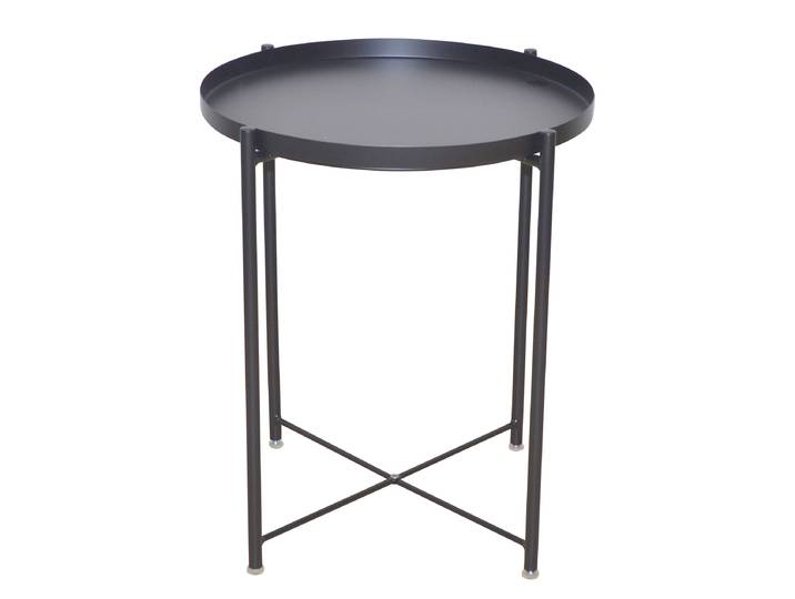 Table d’appoint Tepojas Ø 47cm Noir/Noir