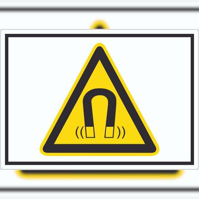 HB-Druck Achtung Magnetisches Feld Symbol Aufkleber A7 (74x105mm)