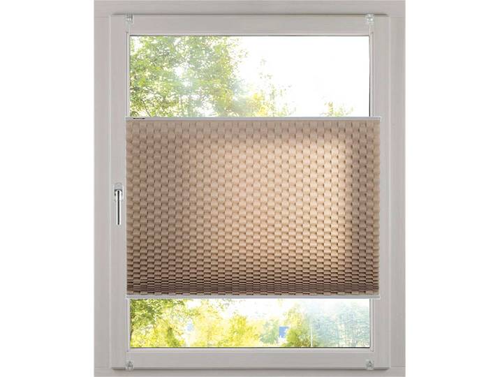 Plissee K-HOME Diamantplissee von K-home, 3D-Effekt, patentiertes Design , beige (taupe, grau, weiß), B:55cm H:210cm, Obermaterial: 100% Polyester, Plissees, Plissee